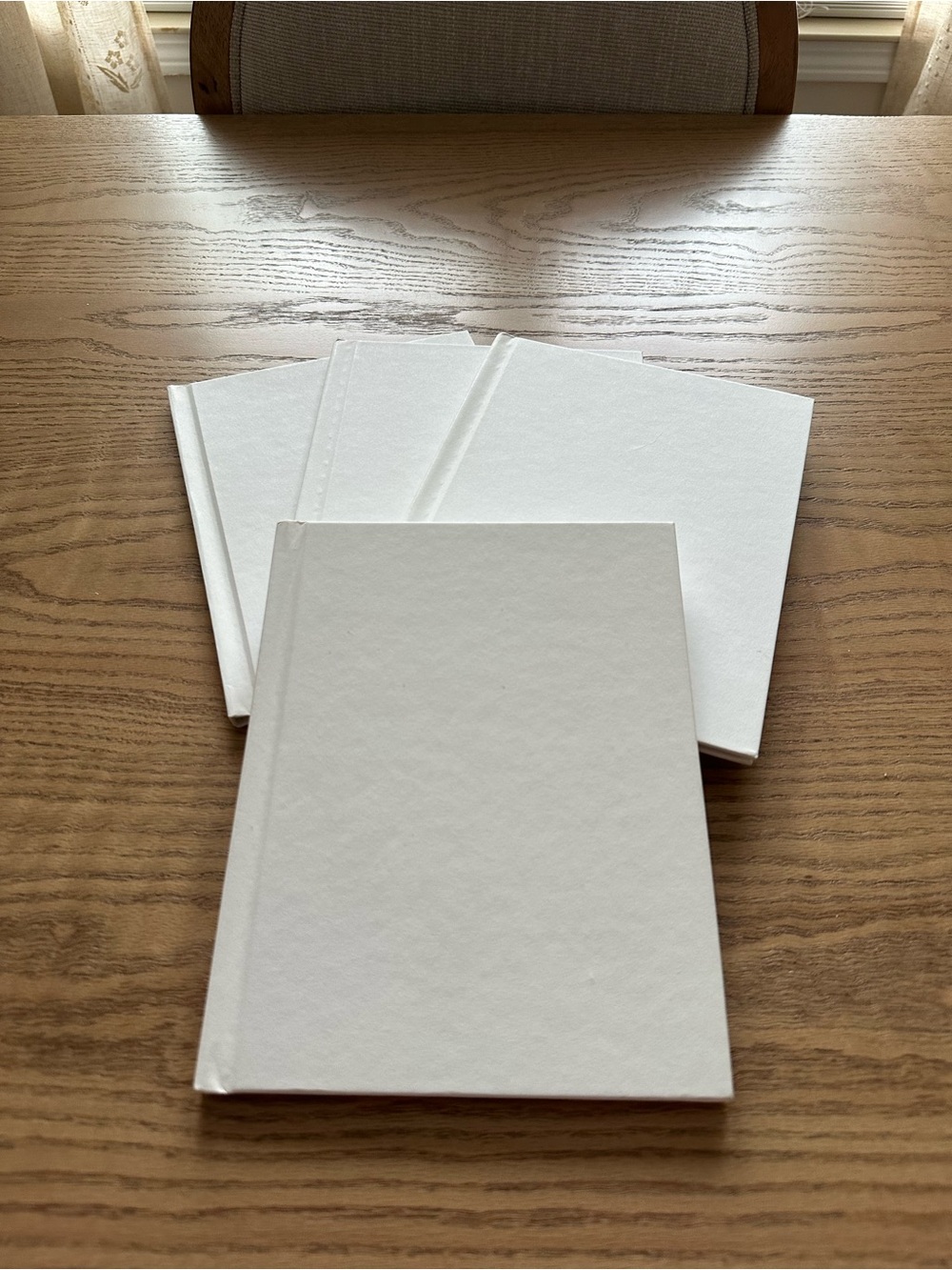 Blank White Hardcover Journal Set of 4